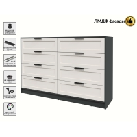 Kомод Тренд КТ-К157 (Антрацит ЛДСП/ Кашемир ЛМДФ) Ш1565 В1020 Г451